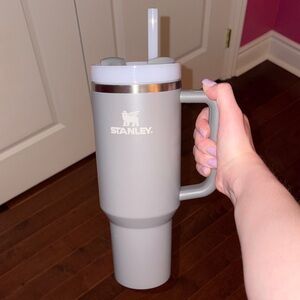 Large Stanley Cup Grey Travel Tumbler 40oz with Handle